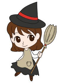 お掃除少女イラスト